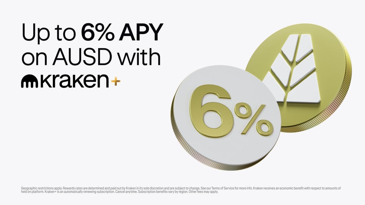 Up to 6% APY on AUSD with Kraken+